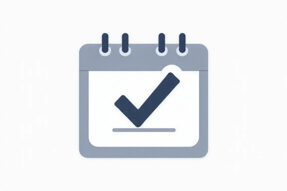 Calendar icon with a checkmark, symbolizing appointment booking