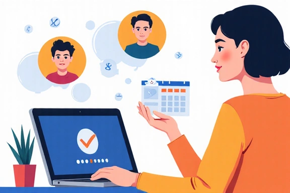 Ilustracja osoby rezerwującej konsultację online