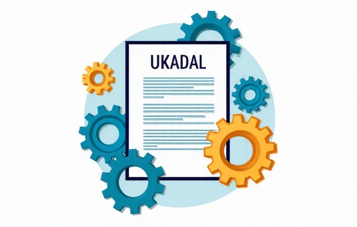 Illustration of policy document with gears, symbolizing updates and changes